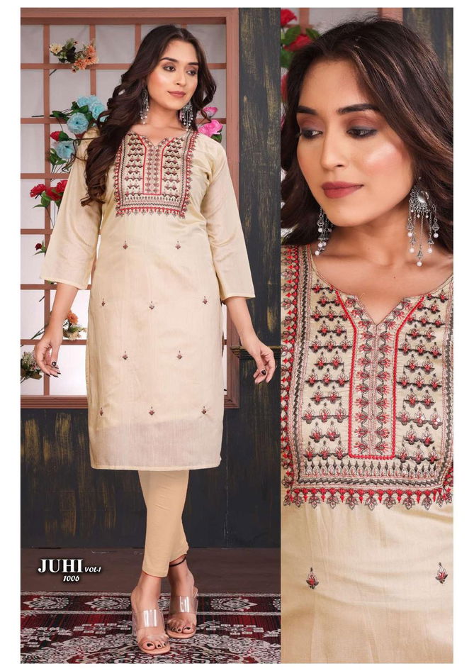 Golden Juhi Vol 1 Wholesale Designer Kurtis Catalog
